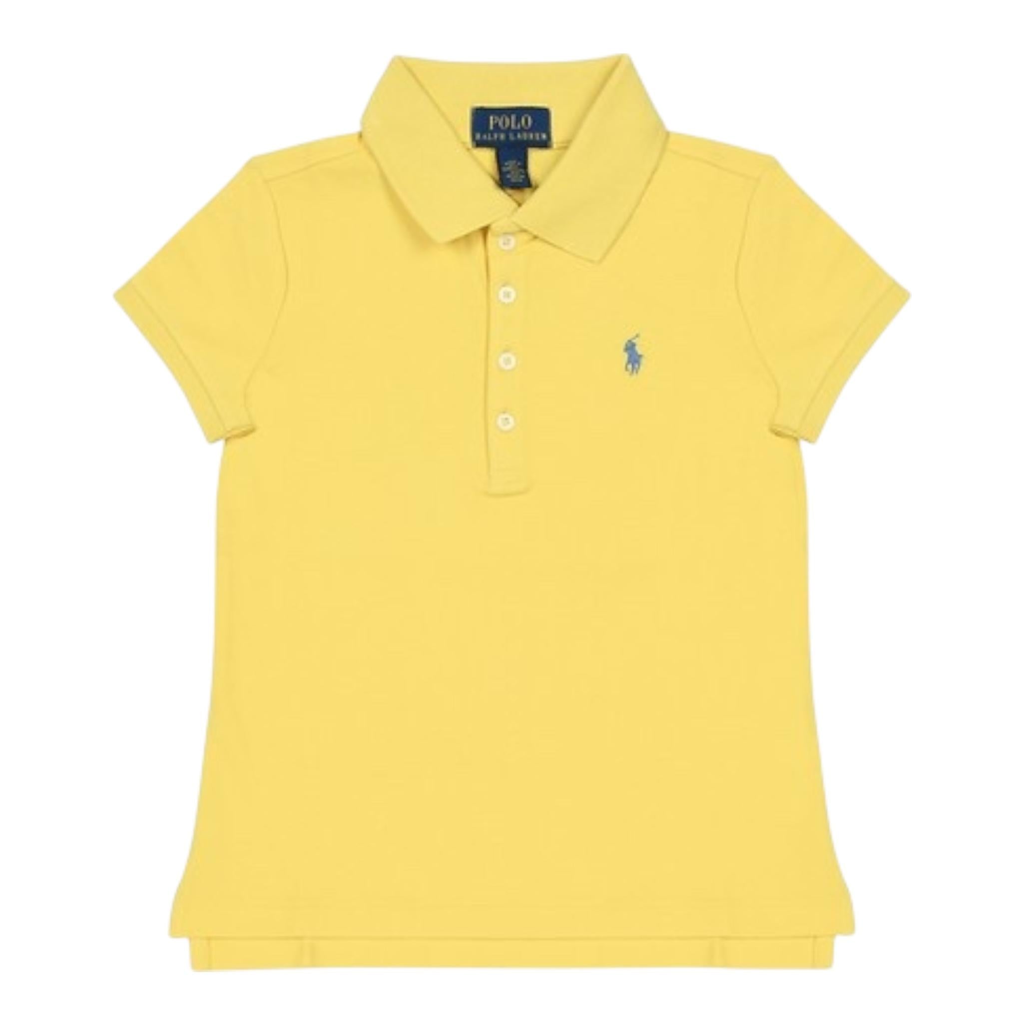 Ralph Lauren Polo Mezza Manica Tinta Unita con Logo per Neonata 312698589132N GIALLO RALPH LAUREN 