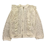 Lu Lu By Miss Grant Felpa con Zip Tinta Unita Ricamato per Bambina LL0224 BIANCO LU LU BY MISS GRANT 