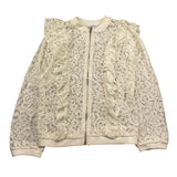 Lu Lu By Miss Grant Felpa con Zip Tinta Unita Ricamato per Bambina LL0224 BIANCO LU LU BY MISS GRANT 