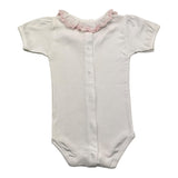 Babidu Einfarbiger Halbarm-Body mit weißem Kragen für Babys
