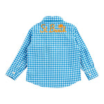 Saint Barth Camicia Manica Lunga Fantasia Quadri per Bambino AGNESEM AZZURRO SAINT BARTH 