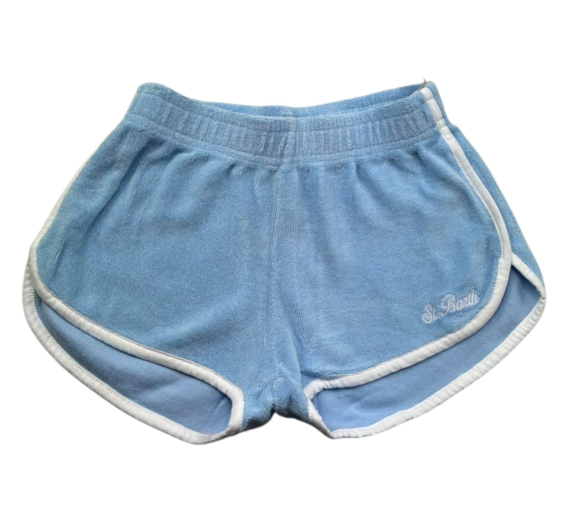 Saint Barth Short Tinta Unita In Spugna per Bambina CURLY AZZURRO SAINT BARTH 