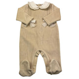 LE BEBE' tutina manica lunga tinta unita in ciniglia Beige per Neonata LBG5952 BEIGE LE BEBE' 