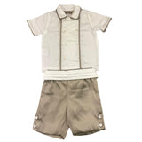 La Stupenderia 2-teiliges Set Shirt Body-Bermuda Weiß/Beige für Neugeborene