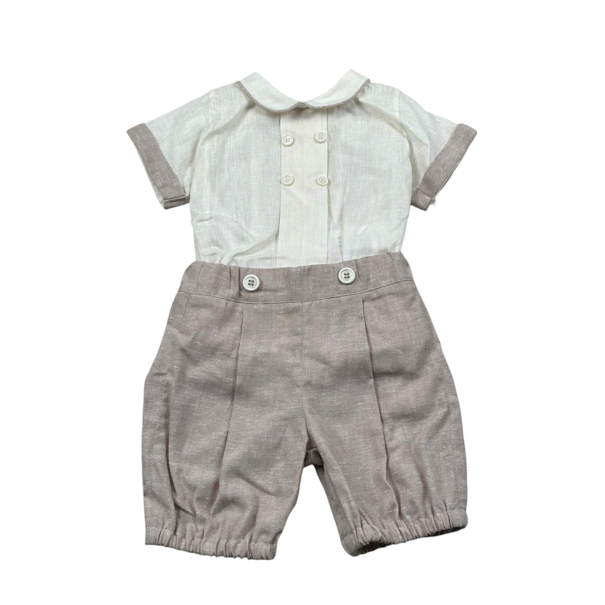 Pure Firenze Completo 2 Pezzi Camicia-Bermuda  per Neonato PC03308 BEIGE PURE FIRENZE 