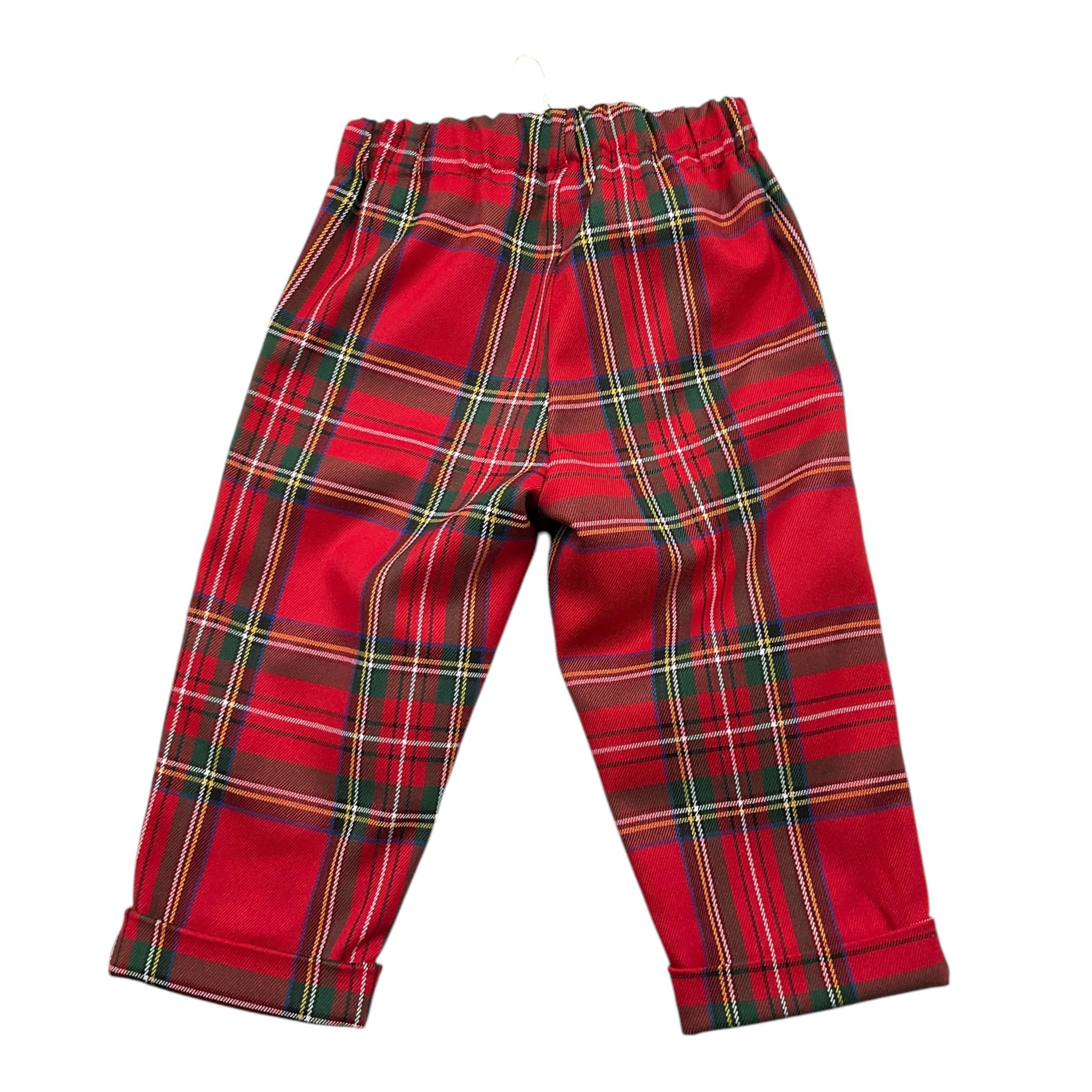LA STUPENDERIA pantalone modello scozzese con elastico in vita Rosso per Neonato TCPN21 ROSSO LA STUPENDERIA 