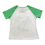 Please T-Shirt Rundhals Einfarbig mit Kontrastärmeln Weiß für Neugeborene