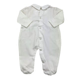 Ninnaoh Zweifarbiger Onesie mit Streifenmuster Weiß/Orange für Neugeborene