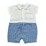 Lalalu' Pagliaccetto Bicolore Mezza Manica per Neonato PAL03P BIANCO/AZZURRO LALALU' 