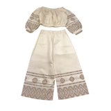 Lalalu' Completo 2 Pezzi Pantalone-Top per Bambina COML80PB PANNA LALALU' 