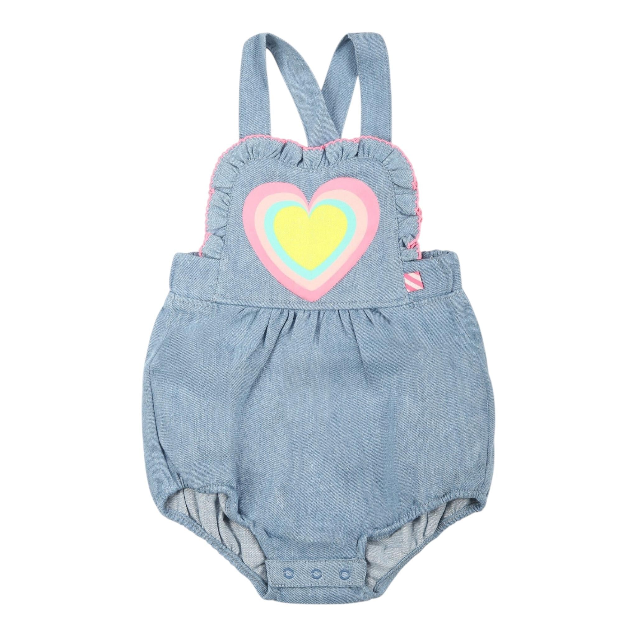 Billieblush Pagliaccetto In Denim Tinta Unita con Stampa per Neonata U21005X AZZURRO BillIEBLUSH 