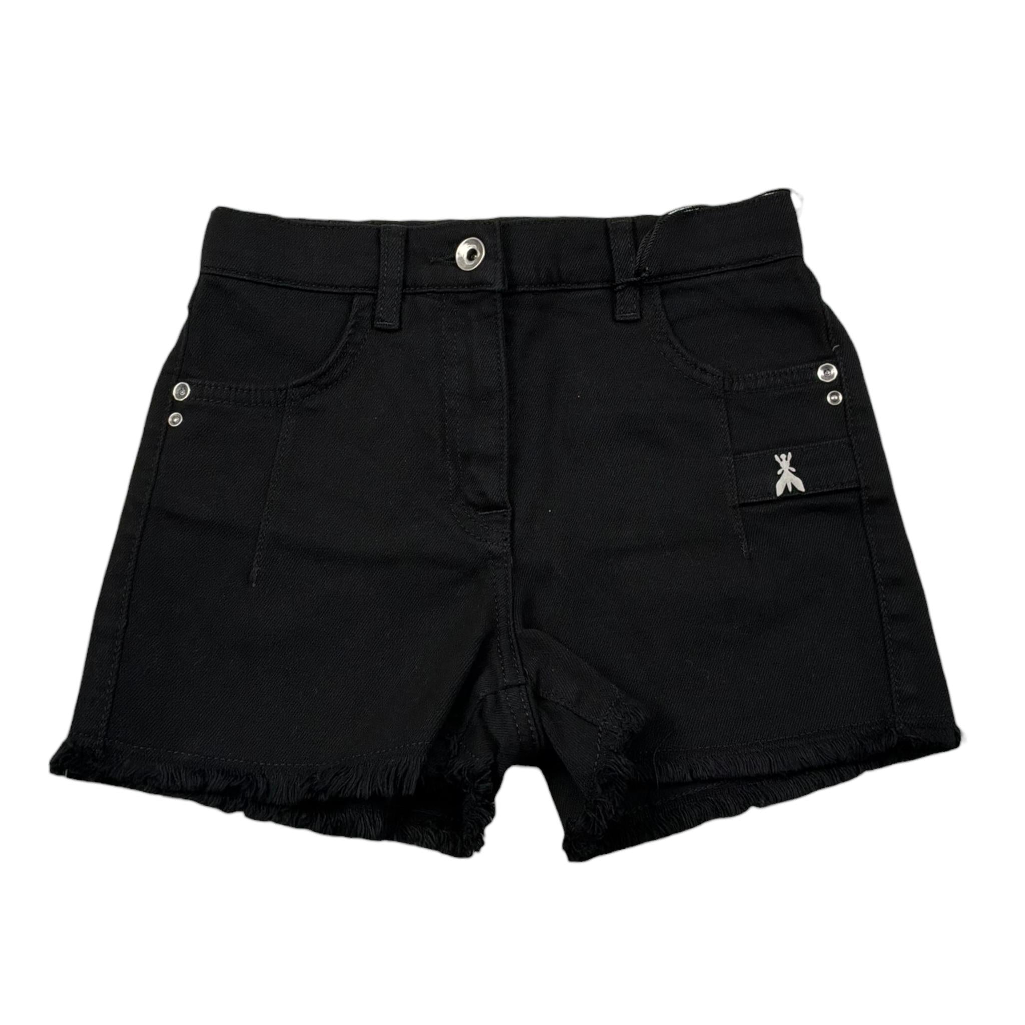 Patrizia Pepe Short In Denim Tinta Unita con Logo per Bambina 7P0377XX NERO PATRIZIA PEPE 