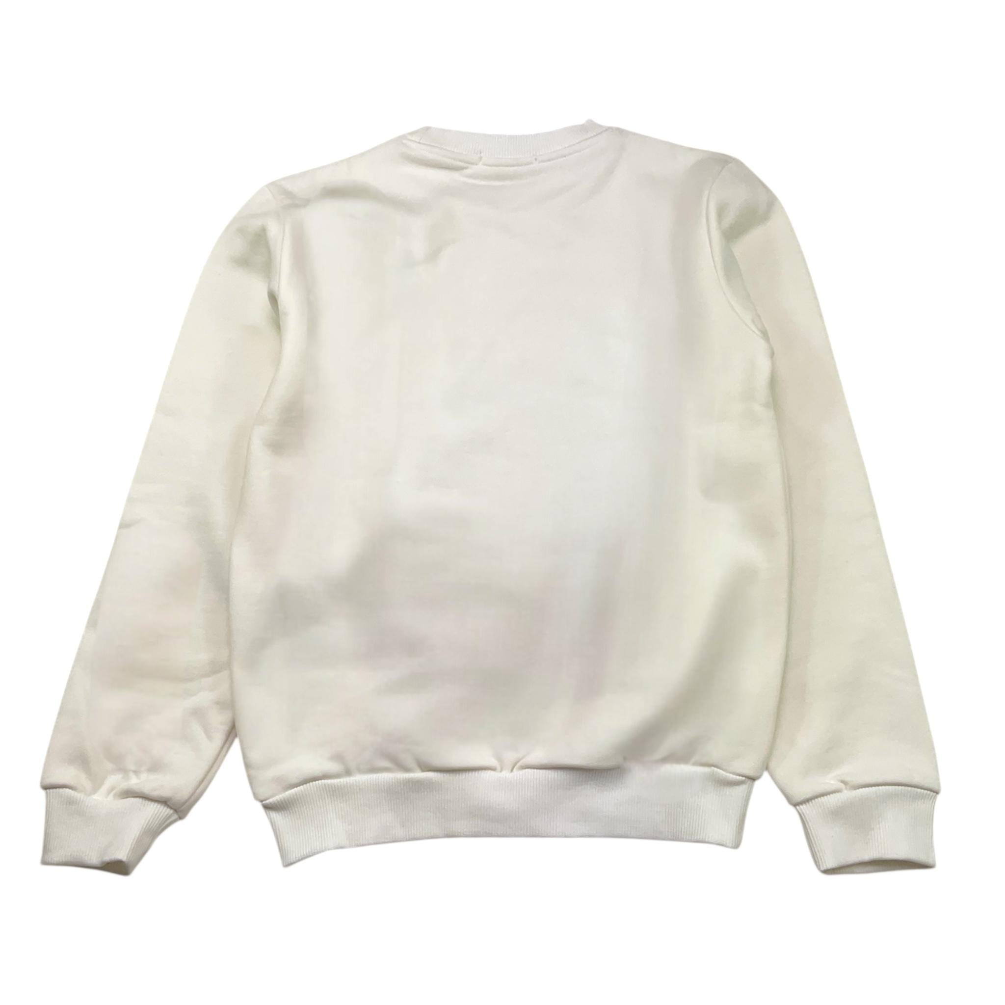 DANIELE ALESSANDRINI felpa girocollo tinta unita con stampa Bianco per Bambino 1231F00077X BIANCO DANIELE ALESSANDRINI 