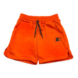 Starter Bermuda im einfarbigen Trainingsanzug mit Aufdruck und elastischer Taille in Orange für Jungen