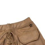 Shopart Short tinta unita In Camoscio Marrone per Bambina RIRIRI MARRONE SHOPART 