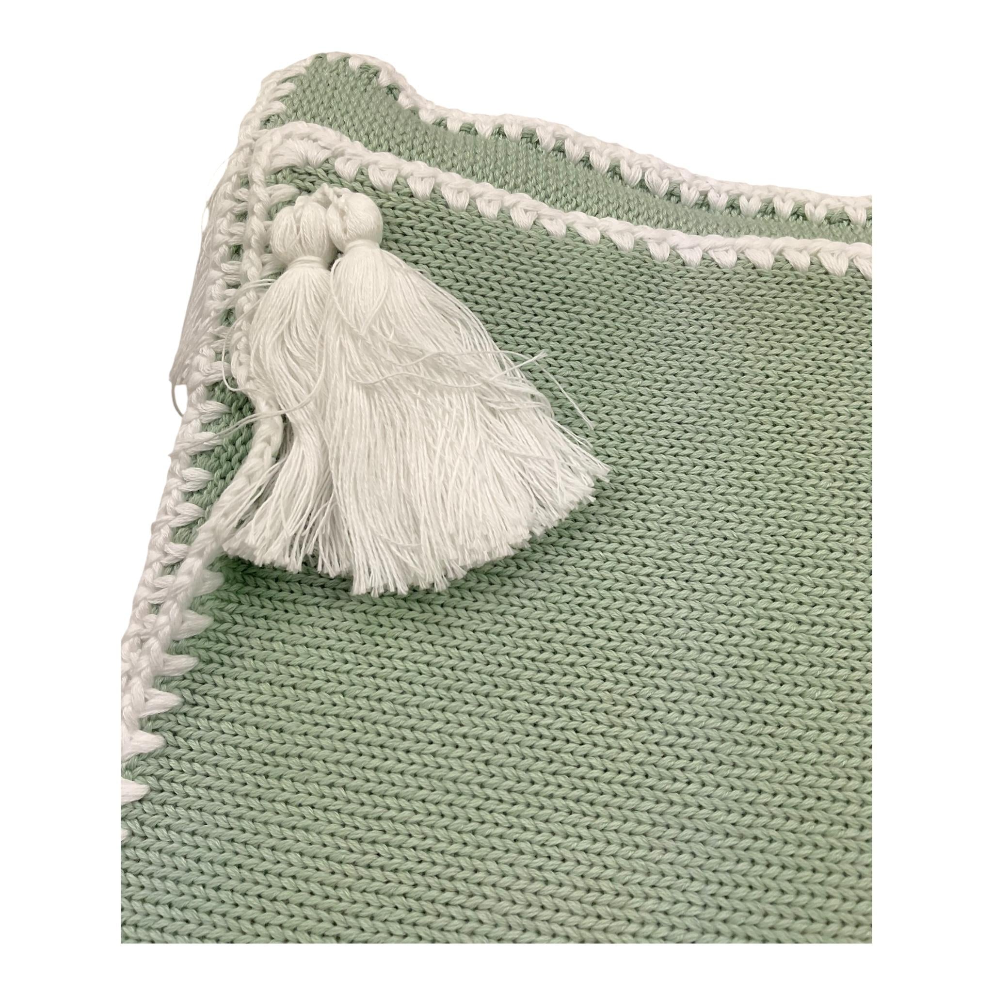 Colibri Coperta Tinta Unita con Ricami E Applicazioni per Neonata 8CPENAPP VERDE COLIBRI 