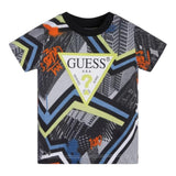 Guess T-Shirt Gircollo Tinta Unita con Stampa per Neonato N3RI06K8HM3 NERO GUESS 