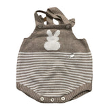 Chicco Beige gestreifter Strick-Strampler für Neugeborene