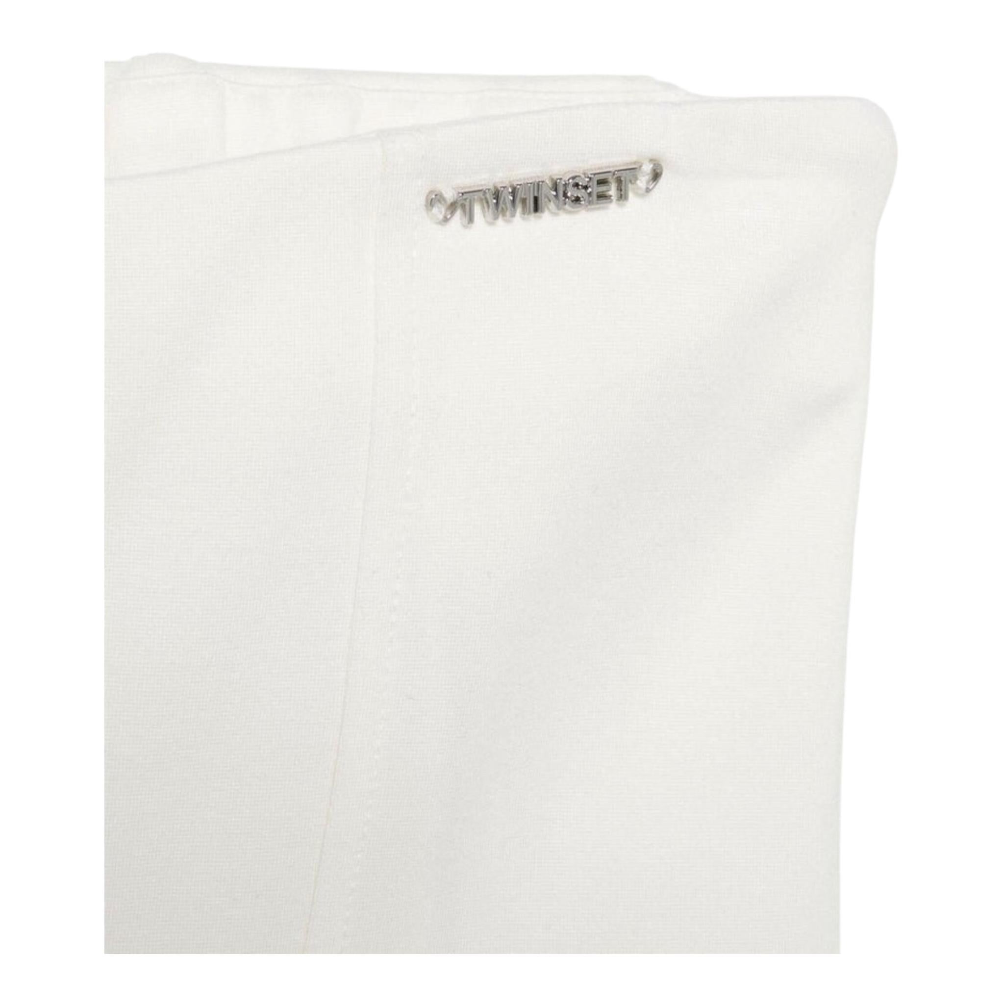 TWINSET pantalone modello a zampa tinta unita con spacchi Bianco per Bambina 242GJ2045X BIANCO TWINSET 