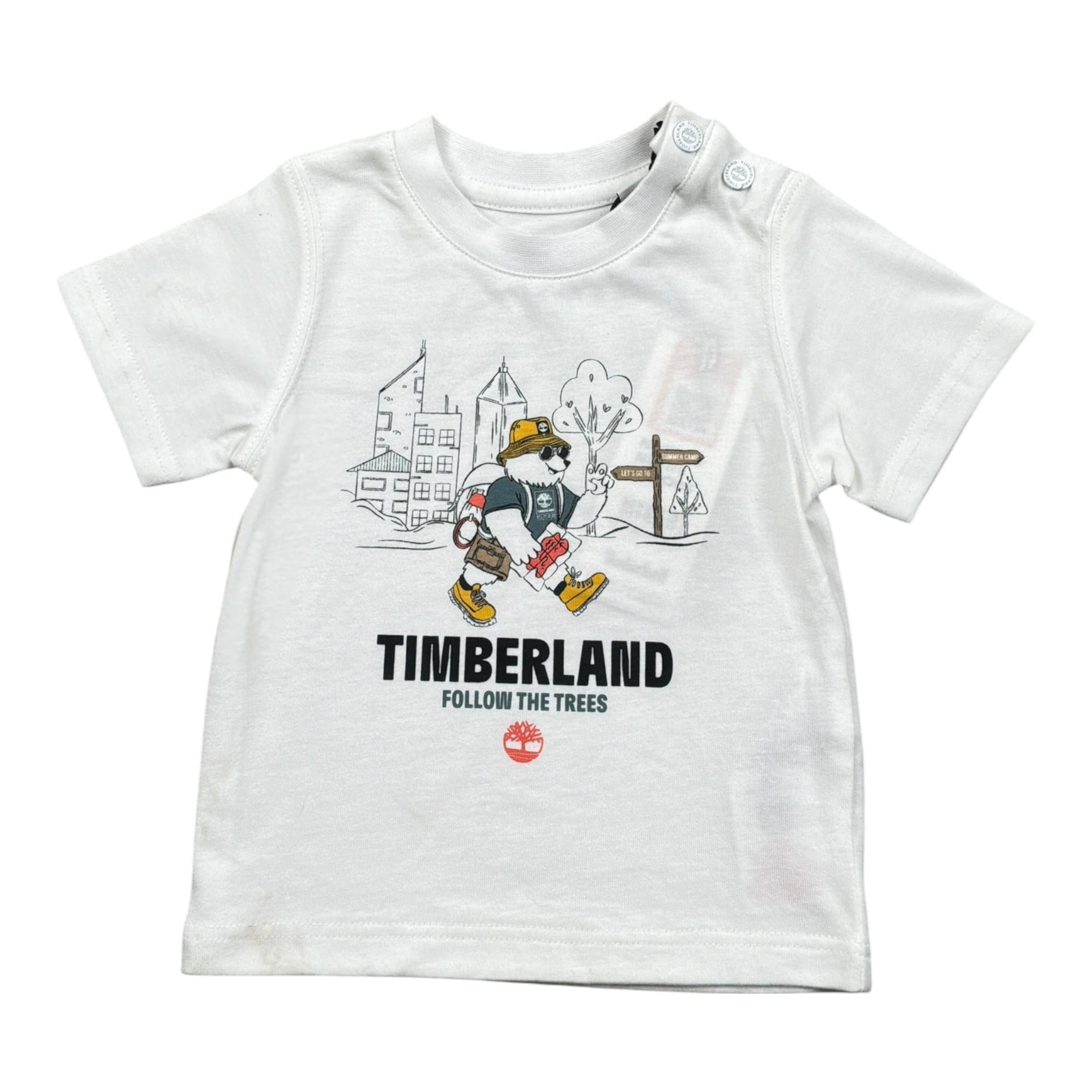 Timberland T-Shirt tinta unita con Stampa Bianco per Neonato T60106 BIANCO TIMBERLAND 