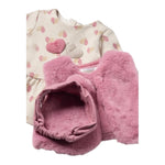 MAYORAL completo 3pz abito-smanicato-fascia Rosa per Neonata 2807 ROSA MAYORAL 