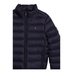 TOMMY HILFIGER giubbino tinta unita con zip e logo Blu per Bambino KS0KS00568 BLU TOMMY HILFIGER 