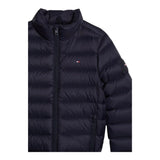 TOMMY HILFIGER giubbino tinta unita con zip e logo Blu per Bambino KS0KS00568 BLU TOMMY HILFIGER 