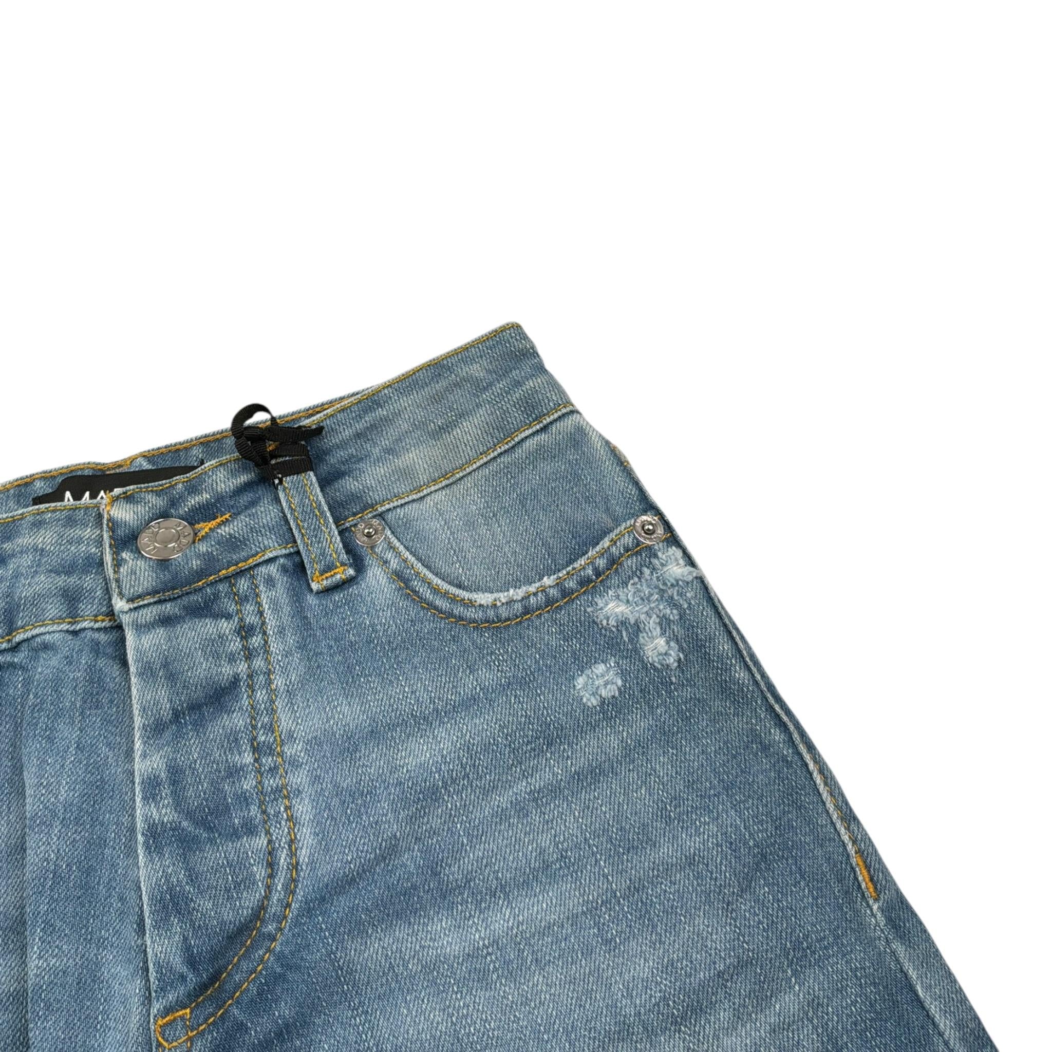 Madd Bermuda In Denim tinta unita Azzurro per Bambino MAB2011 AZZURRO MADD 