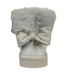 MONNALISA stivaletti bassi tinta unita con fiocco e pelliccia Grigio per Bambina 8C005 GRIGIO MONNALISA 