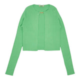 Liu Jo Einfarbige gerippte Strickjacke Grün für Mädchen
