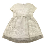 Baby A. Einfarbiges Kleid mit halben Ärmeln und weißen Applikationen für Neugeborene