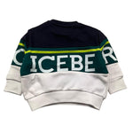 ICEBERG felpa chiusa girocoll tricolore con logo Multicolor per Neonato MFICE5301B MULTICOLOR ICEBERG 