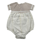 Paz Rodriguez Pagliaccetto Mezza Manica Bicolore per Neonato 00542375 BEIGE PAZ RODRIGUEZ 