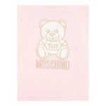 Moschino T-Shirt Girocollo Tinta Unita con Orso per Neonata MFM047 ROSA MOSCHINO 