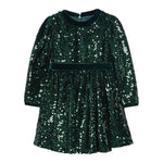 ABEL & LULA abito tinta unita con cintura e paillettes Verde per Bambina 5528 VERDE ABEL & LULA 