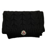 MONCLER sciarpa tinta unita cn logo Nero per Bambino 3C7002004 NERO MONCLER 