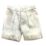 La Stupenderia Einfarbige Bermudashorts mit elastischer Taille in Beige für Neugeborene