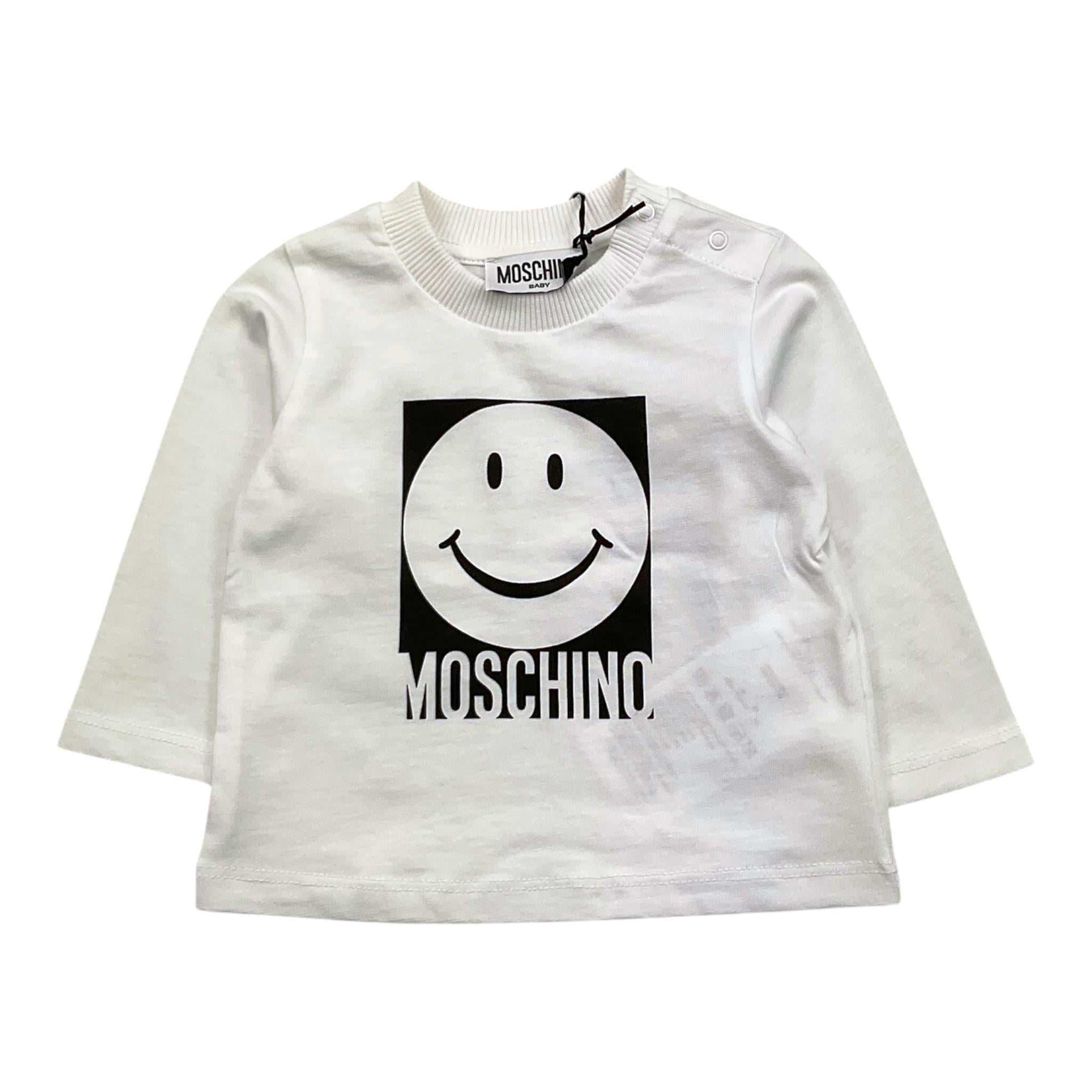 MOSCHINO shirt girocollo tinta unita con stampa Bianco per Neonato MUO014 BIANCO MOSCHINO 