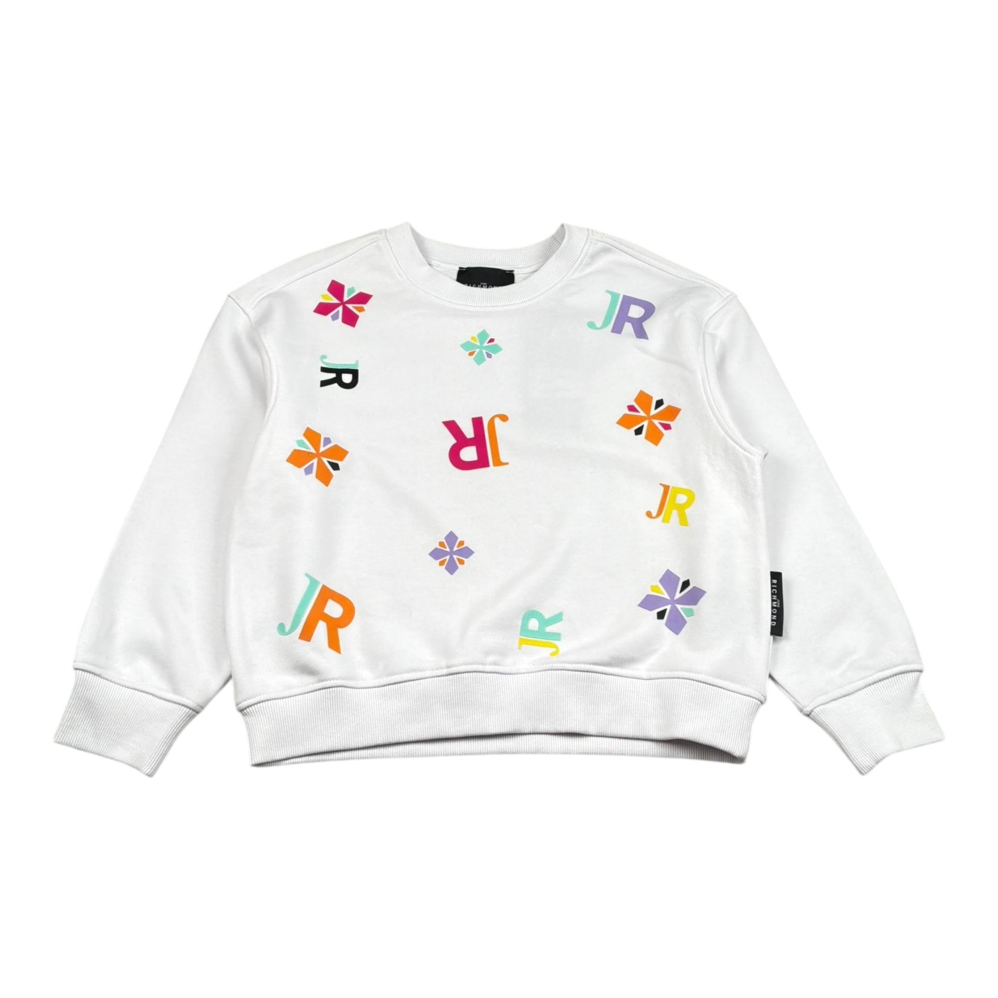 John Richmond Felpa Girocollo Tinta Unita con Stampa per Bambina RGP26161FE BIANCO JOHN RICHMOND 