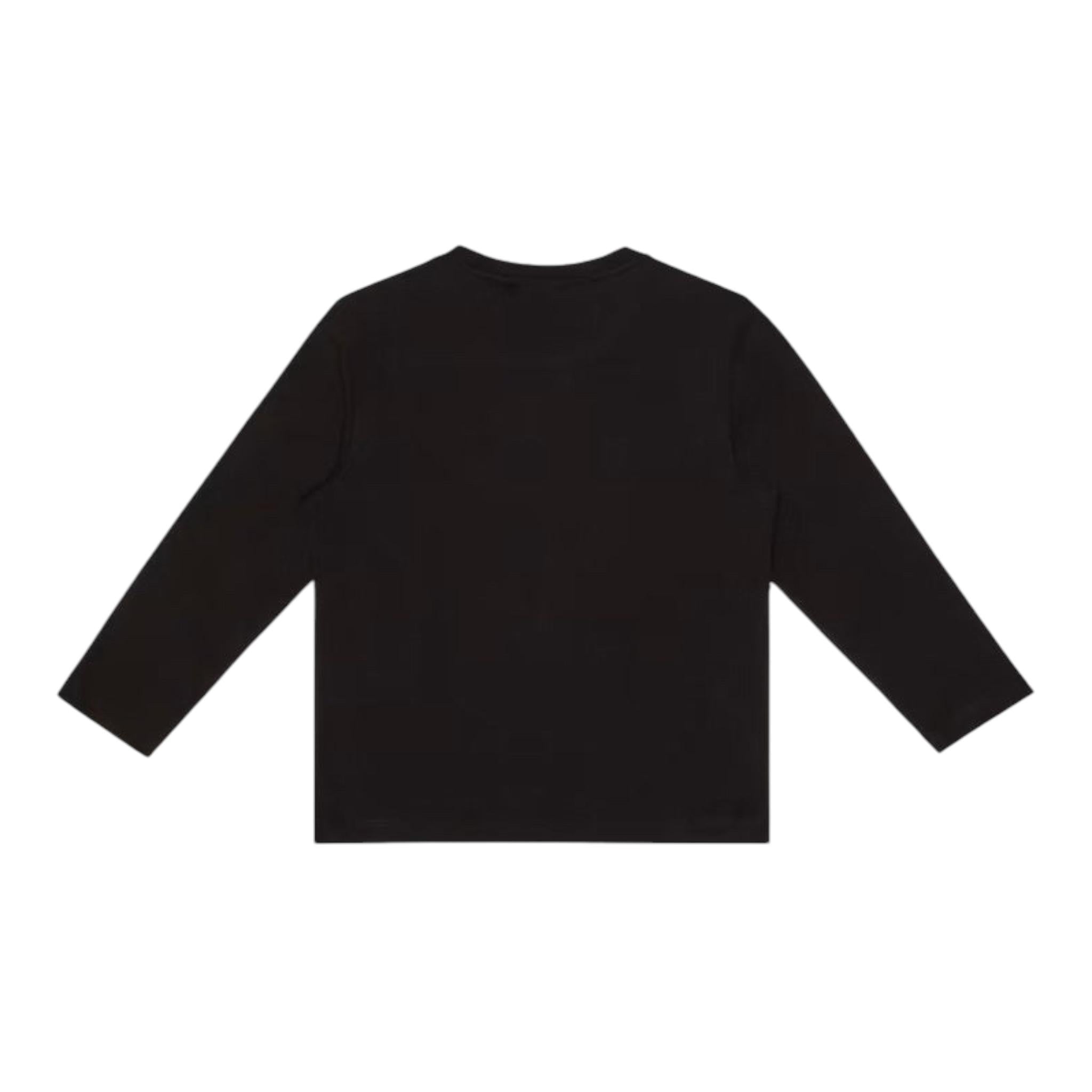 EMPORIO ARMANI shirt tinta unita girocollo con stampa Nero per Bambino 6DBT54 NERO EMPORIO ARMANI 