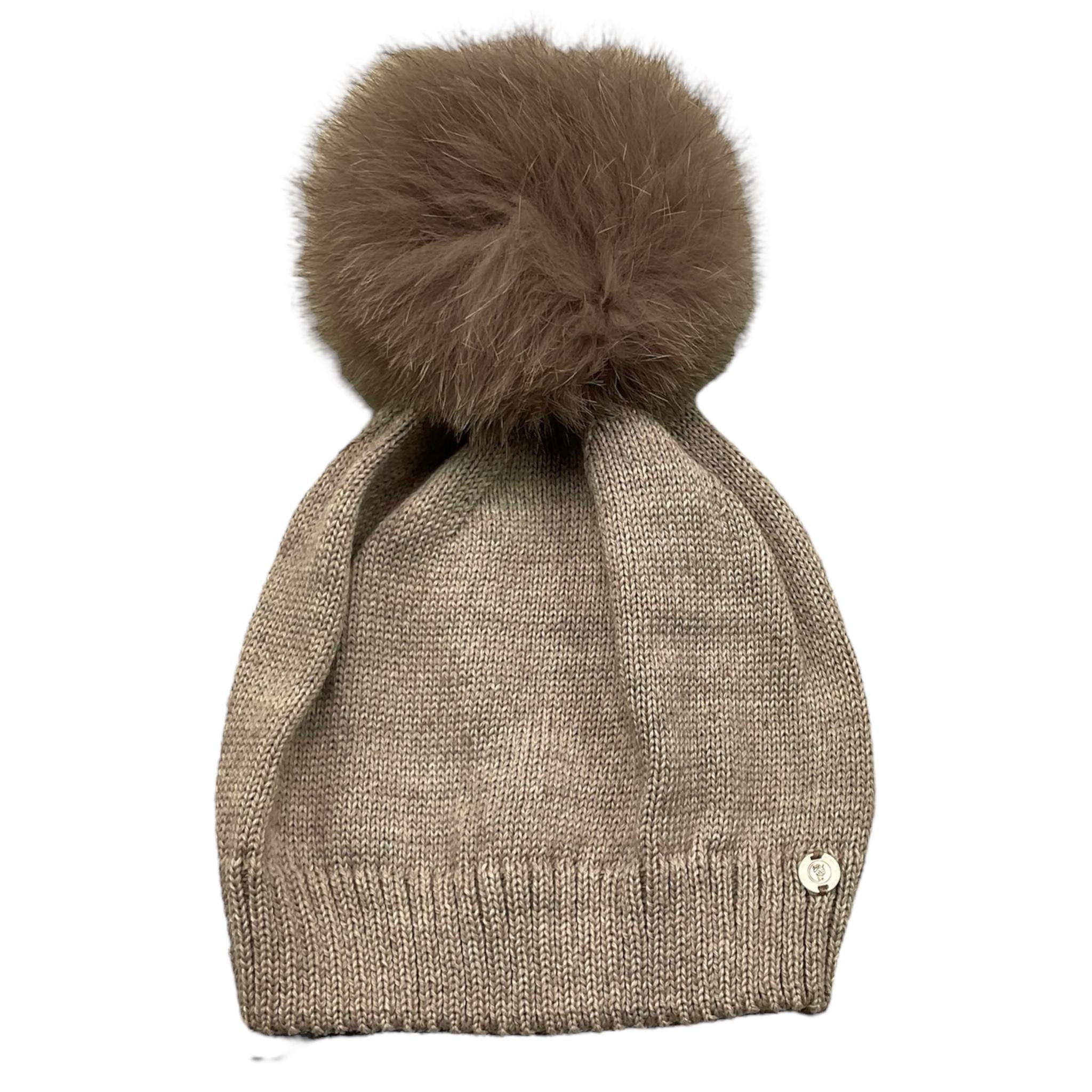 GIO HIGUAMY cappello tinta unita con pon pon Beige per Bambino CT0469VA BEIGE GIO HIGUAMY 