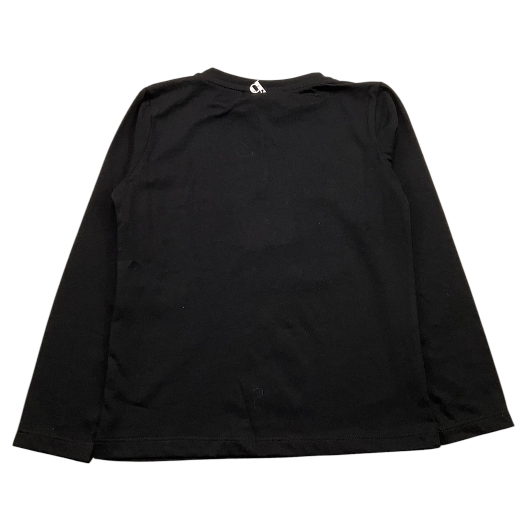 DIXIE shirt girocollo tinta unita con stampa in contrasto Nero per Bambina ML34030G67 NERO DIXIE 