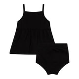 Calvin Klein – Einfarbiges trägerloses Kleid mit schwarzer Culotte für Baby-Mädchen