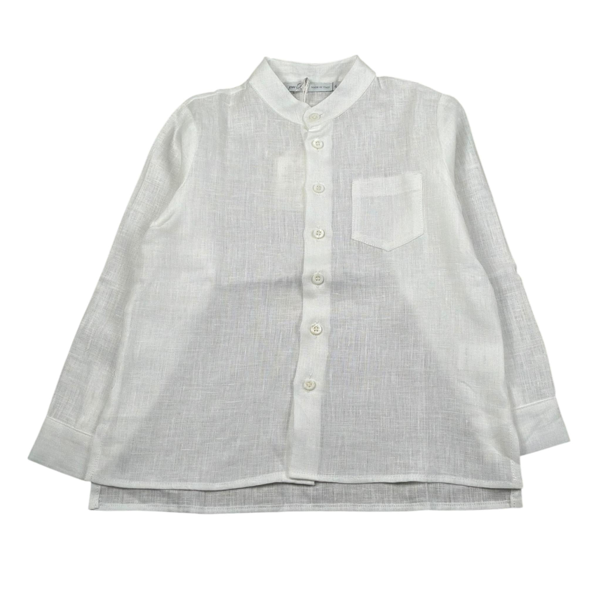 Per Te Camicia Manica Lunga tinta unita Collo Coreano Panna per Bambina 33874 PANNA PER TE 