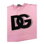 Dolce & Gabbana T-Shirt Girocollo Tinta Unita con Logo per Neonata F1452 ROSA DOLCE & GABBANA 