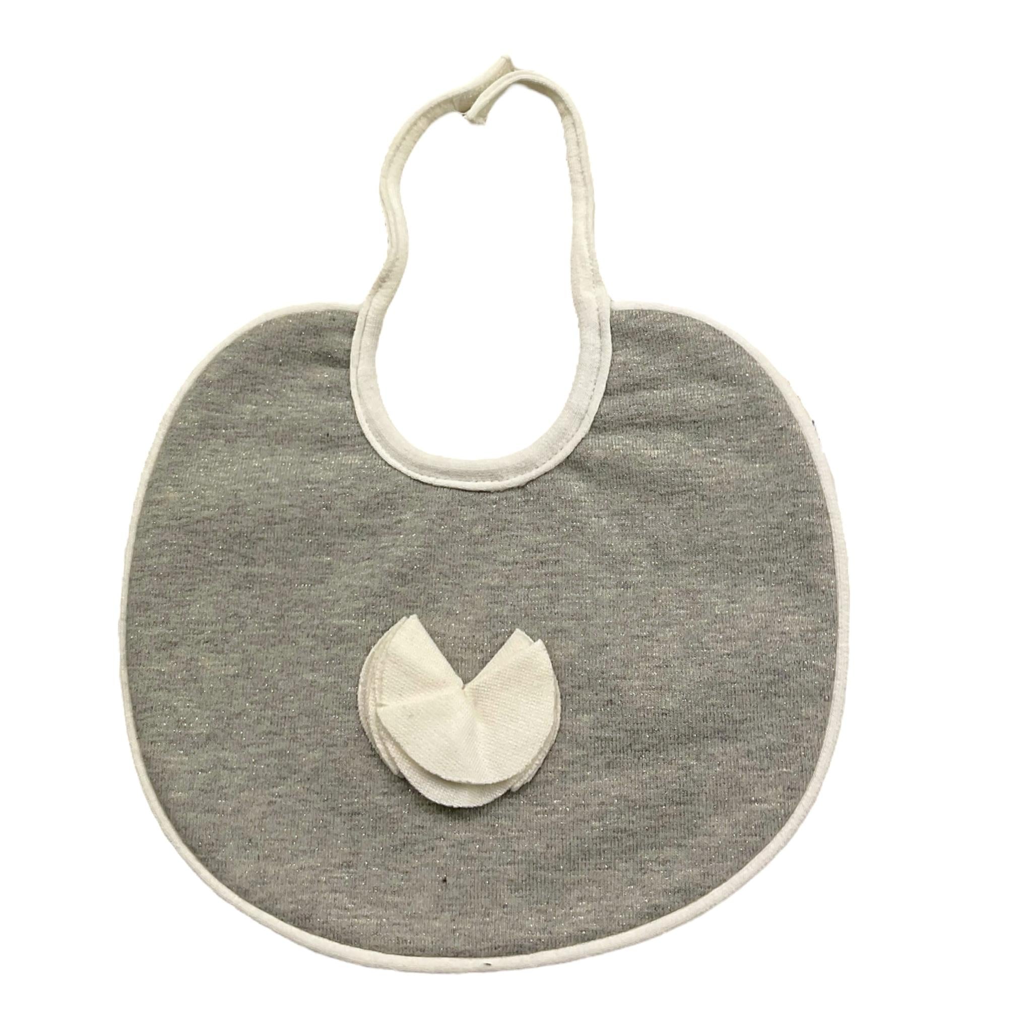 Ninnaoh Bavetta Tinta Unita con Applicazione per Neonata I17122 GRIGIO NINNAOH 