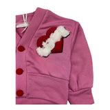 MISS GRANT cardigan tinta unita con bttoni e stampa Rosa per Bambina MG1136 ROSA MISS GRANT 