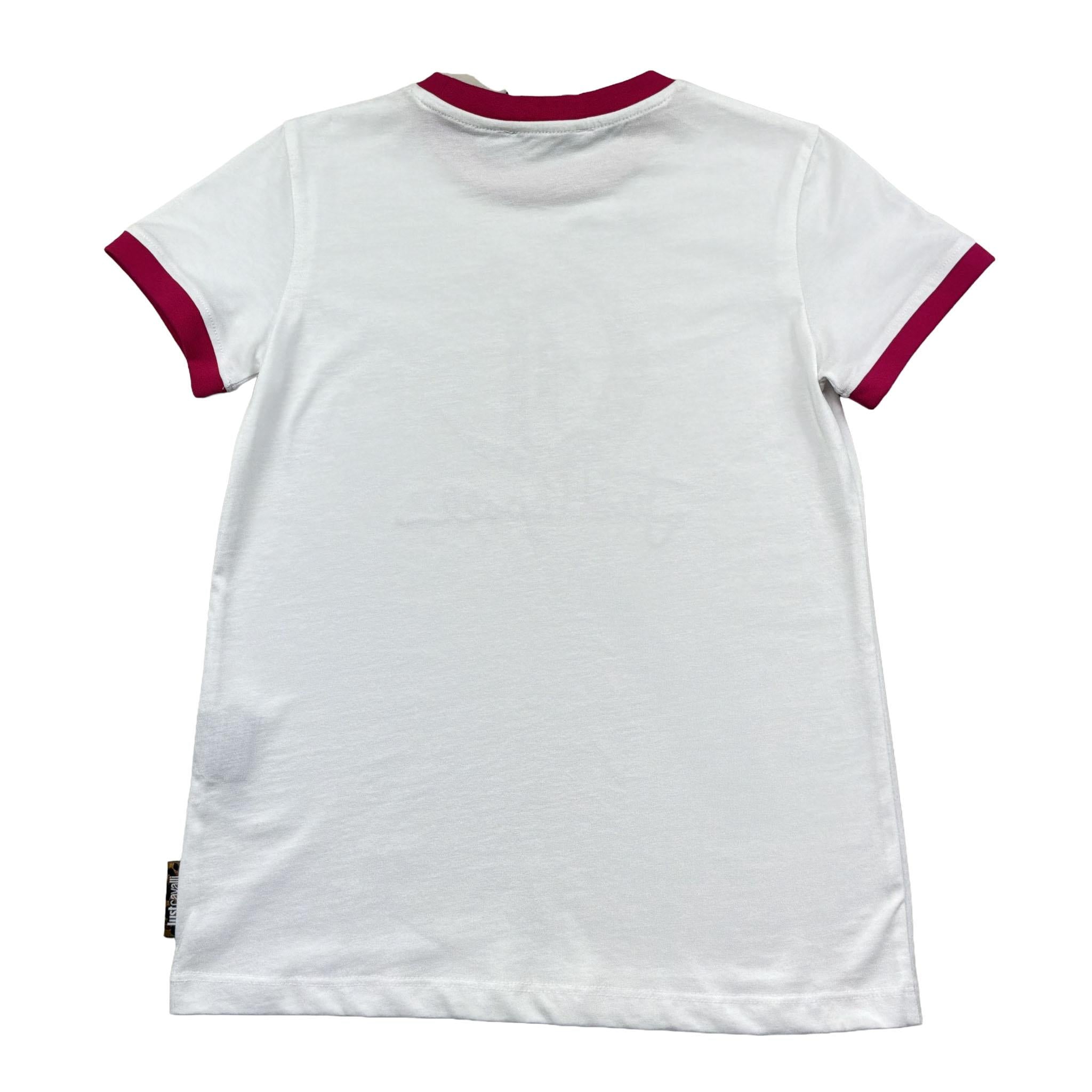 Just Cavalli T-Shirt Girocollo Tinta Unita con Stampe per Bambino JGP26054TS BIANCO JUST CAVALLI 