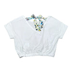 Please T-Shirt Tinta Unita con Elastico per Bambina MBC4030G72 BIANCO PLEASE 