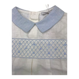 Patachou Complete T-Shirt-Bermuda Zweifarbig Weiß/Blau Für Neugeborene